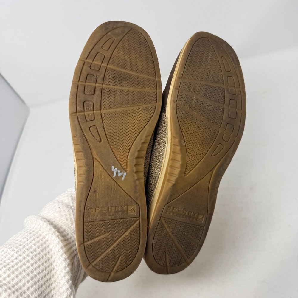 Sperry‎ Top-Sider Brown Nautical Anchor Print Leather Mesh Boat Shoes Size 10 - Picture 8 of 10